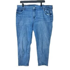 Old Navy Mid-Rise Boyfriend Jeans Clean Garcia blue stretch women’s plus sz 18